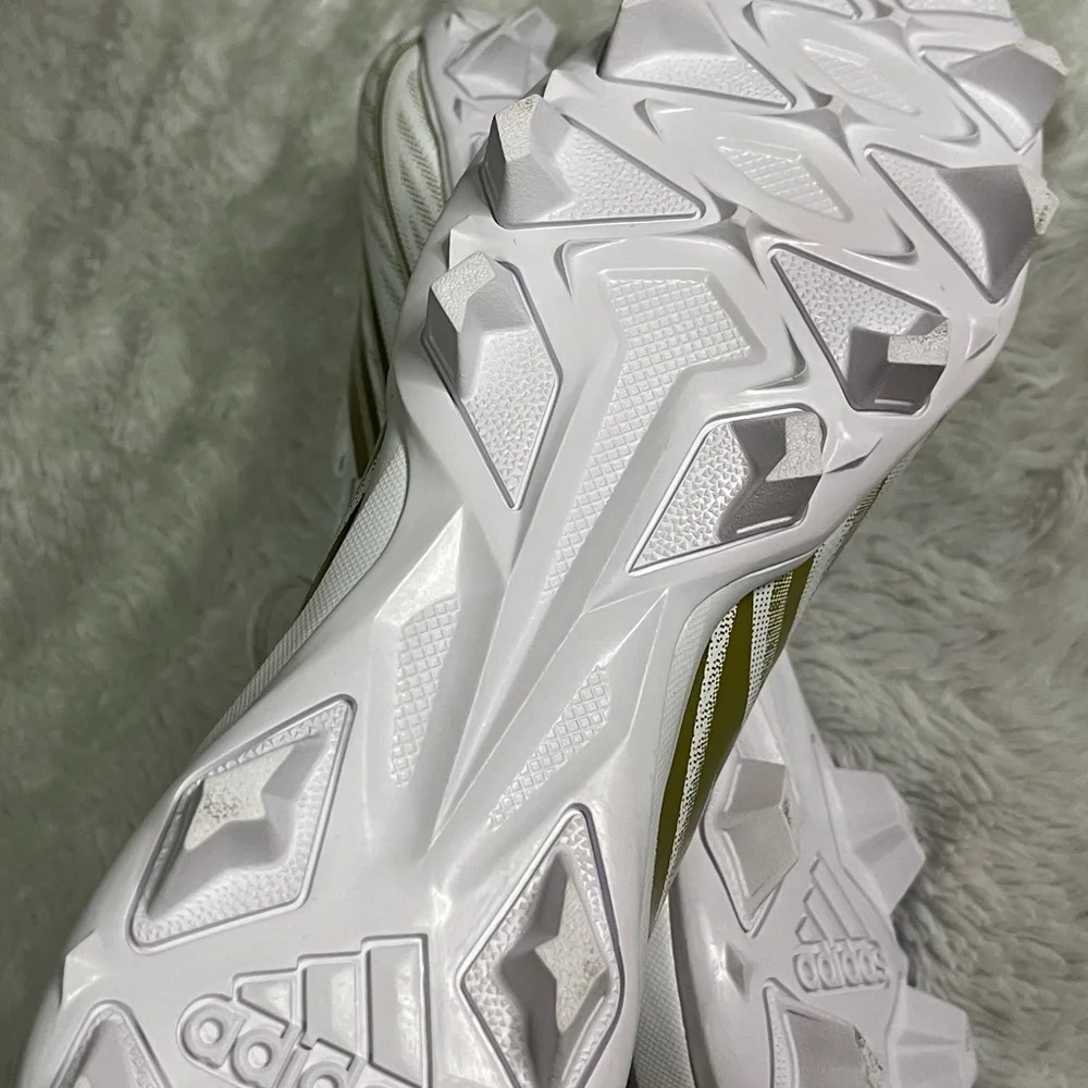 ADIDAS Freak Spark 23 Mid Top White And Gold Football Cleats Size 10.5
